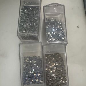 Clear Crystal Rhinestone Phone Decals - Sparkling Silver Accents